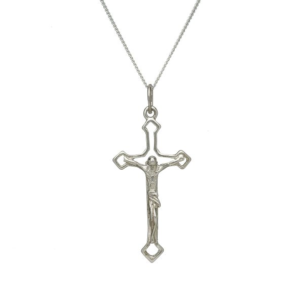 STERLING SILVER JESUS CHRIST CRUCIFIX CROSS PENDANT