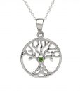 Tree Of Life Pendant With Green Centre Stone