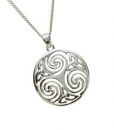 Large Celtic Triskele Pendant In Sterling Silver