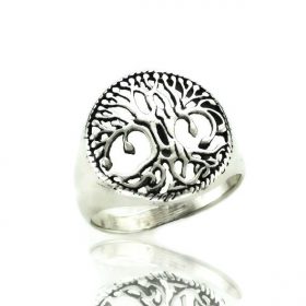 Silver Tree Of Life Design Ring
