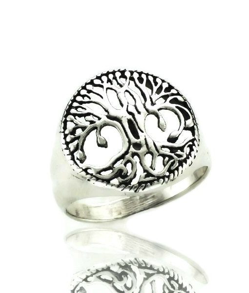 Silver Tree Of Life Design Ring