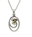 Shamrock Swirl Pendant With Irish Green Cz Stone