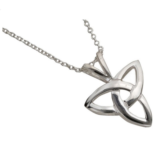 Sterling Silver Celtic Triquetra Knot Necklace 