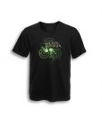 Celtic Spiral Filigree V Neck Tee Black