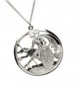 Warrior And Wolfhound Pendant & Sterling Silver 20 Inch Curb Chain