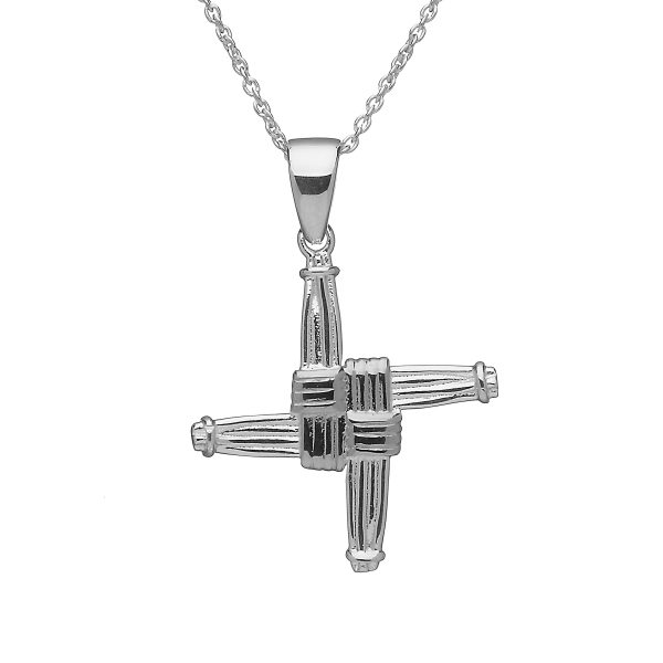 Irish Necklace | 14k Gold Double Sided St. Bridgets Cross Pendant at  IrishShop.com | IJSV04010