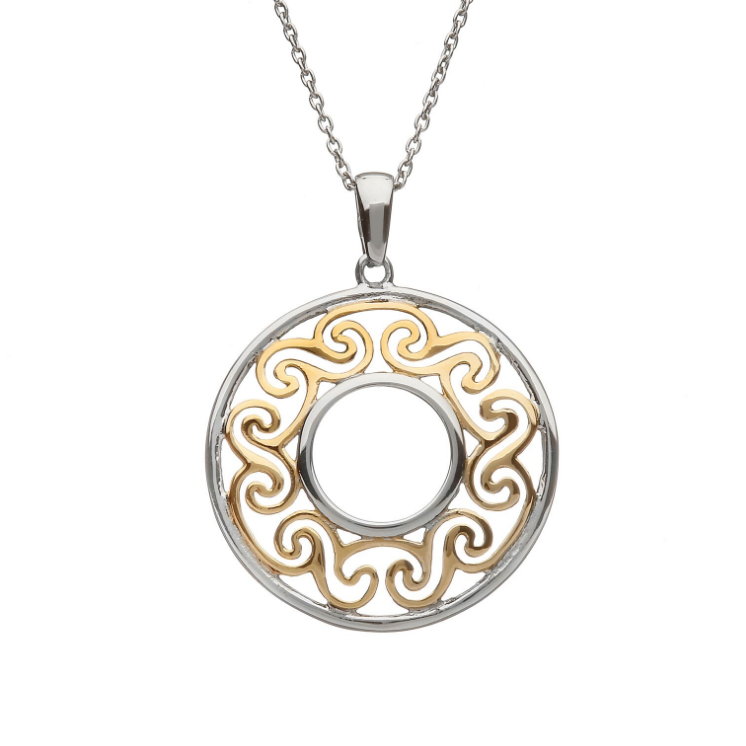 Irish Necklace | 10k Gold Small Circle Celtic Tree of Life Pendant at  IrishShop.com | IJSV46984