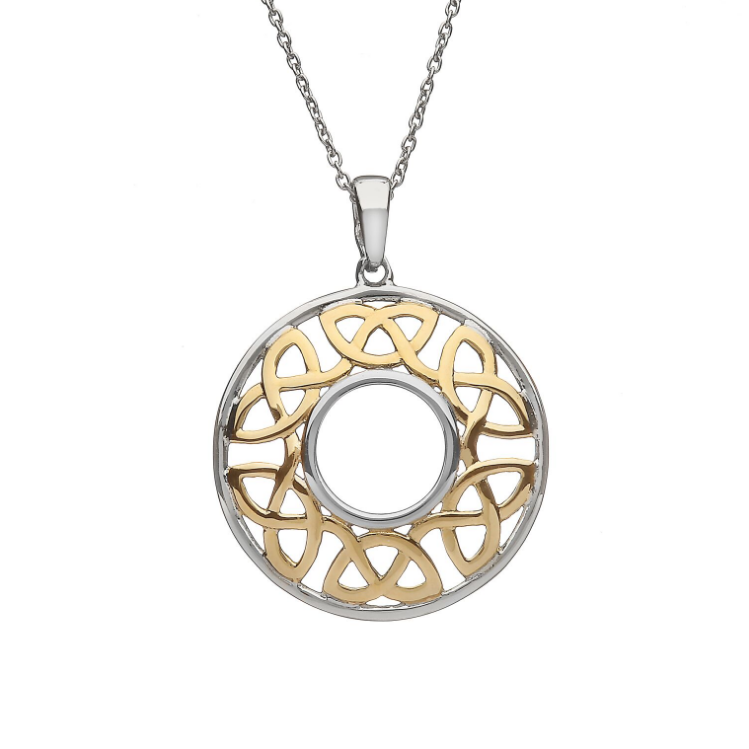 Sterling Silver & Gold Plated Open Celtic Round Pendant – Celtic ...