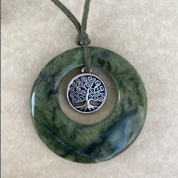 Tree of Life Purse Charm / Keychain with Connemara Marble